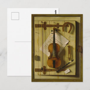 William Michael Harnett Violin Music Still Life Postcard
