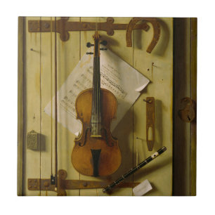 William Michael Harnett Violin Music Still Life Tile