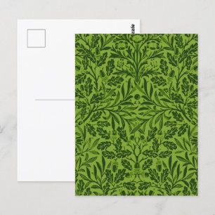 William Mirrors Acorns & oak leaves Pattern Green Postcard