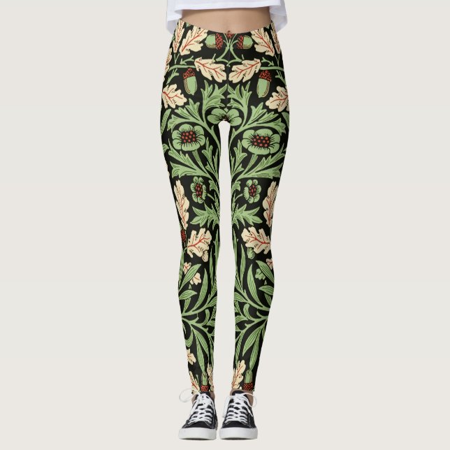 William Mirrors Acorns & Oak Leaves Summer Garden Leggings (Front)
