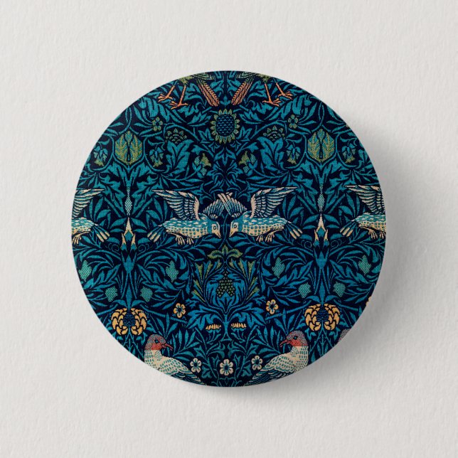 william morris 6 cm round badge (Front)