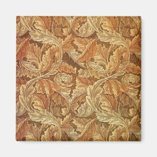 William Morris Acanthus Brown Autumn Leaves Magnet