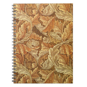 William Morris Acanthus Brown Autumn Leaves Notebook