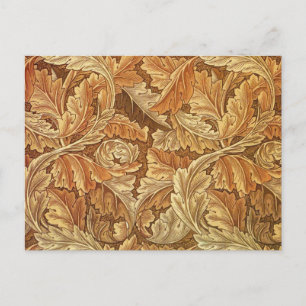 William Morris Acanthus Brown Autumn Leaves Postcard