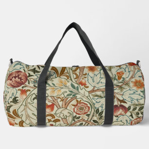William Morris Acanthus Embroidery Floral Pattern Duffle Bag