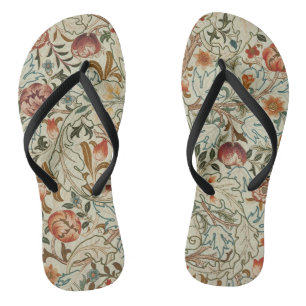 William Morris Acanthus Embroidery Floral Pattern Jandals
