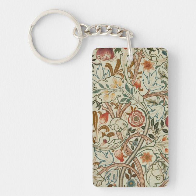William Morris Acanthus Embroidery Floral Pattern  Key Ring (Front)