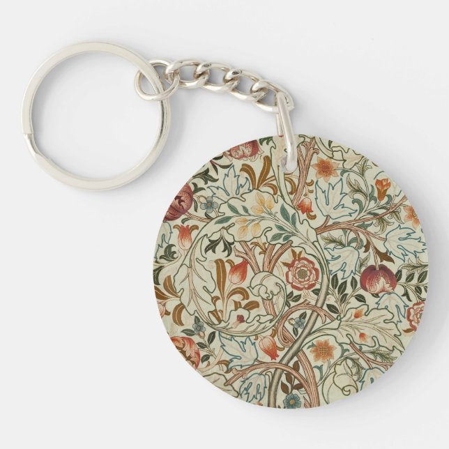 William Morris Acanthus Embroidery Floral Pattern  Key Ring (Front)