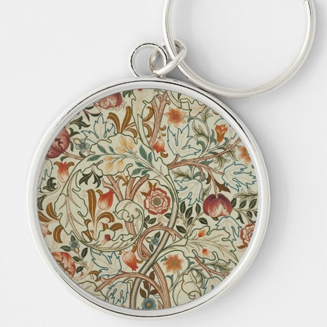 William Morris Acanthus Embroidery Floral Pattern  Key Ring (Front)
