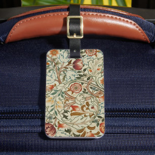 William Morris Acanthus Embroidery Floral Pattern Luggage Tag