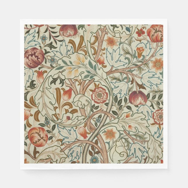 William Morris Acanthus Embroidery Floral Pattern  Napkin (Front)