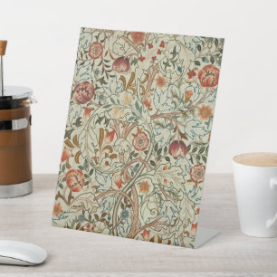 William Morris Acanthus Embroidery Floral Pattern Pedestal Sign