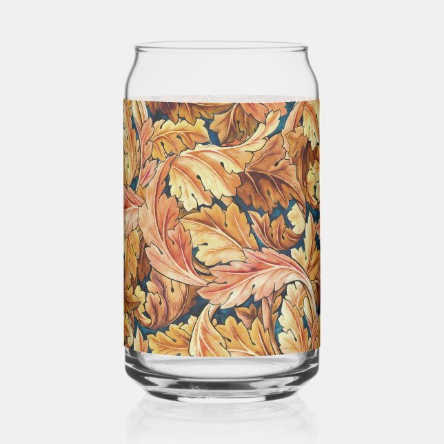 William Morris Acanthus Leaf Autumn Pattern Can Glass (Front)
