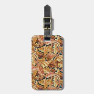 William Morris Acanthus Leaf Autumn Pattern Luggage Tag