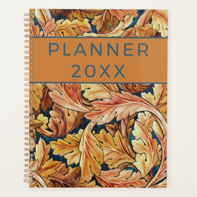 William Morris Acanthus Leaf Autumn Pattern Planner (Front)