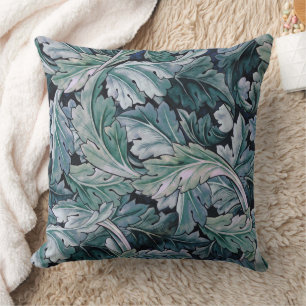 William Morris Acanthus Leaf Blue Vintage Pattern Cushion