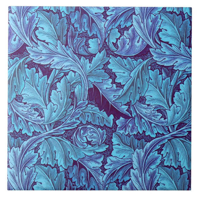 William Morris Acanthus Leaf in Blue Tile (Front)