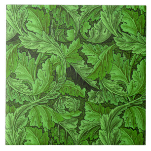 William Morris Acanthus Leaf in Green Tile