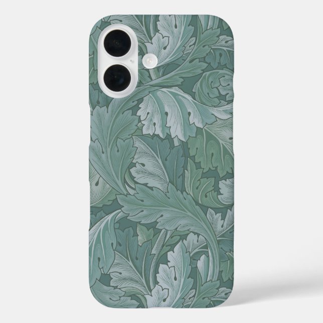William Morris Acanthus Leaf Teal Blue Pattern Case-Mate iPhone Case (Back)
