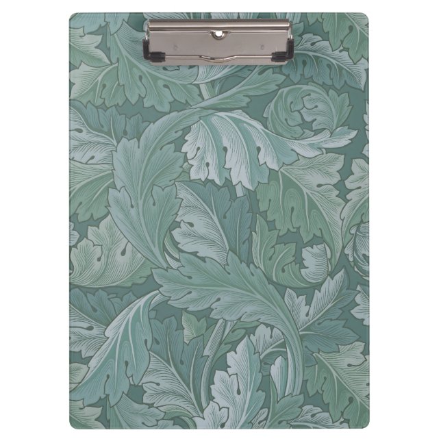 William Morris Acanthus Leaf Teal Blue Pattern Clipboard (Front)