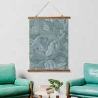 William Morris Acanthus Leaf Teal Blue Pattern