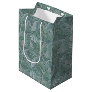 William Morris Acanthus Leaf Teal Blue Pattern Medium Gift Bag