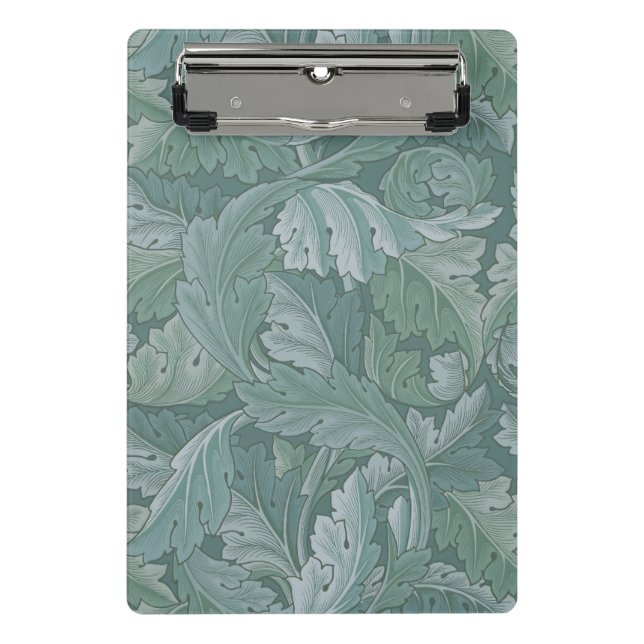 William Morris Acanthus Leaf Teal Blue Pattern Mini Clipboard (Front)
