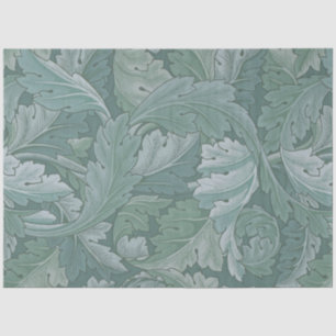 William Morris Acanthus Leaf Teal Blue Pattern Tissue Paper