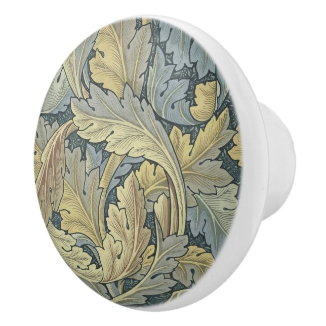 William Morris Acanthus Leaves Floral Art Nouveau Ceramic Knob (Right)