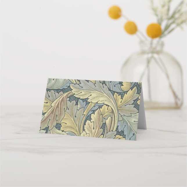 William Morris Acanthus Leaves Floral Art Nouveau Place Card (Front)