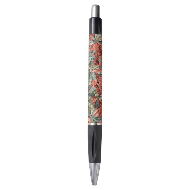 William Morris Acanthus Rust Red Sage Green (Front Vertical)