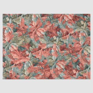 William Morris Acanthus Rust Red Sage Green Tissue Paper