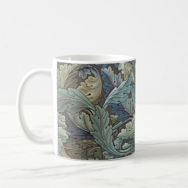 William Morris Acanthus Sage Flower Floral Botanic Coffee Mug (Left)