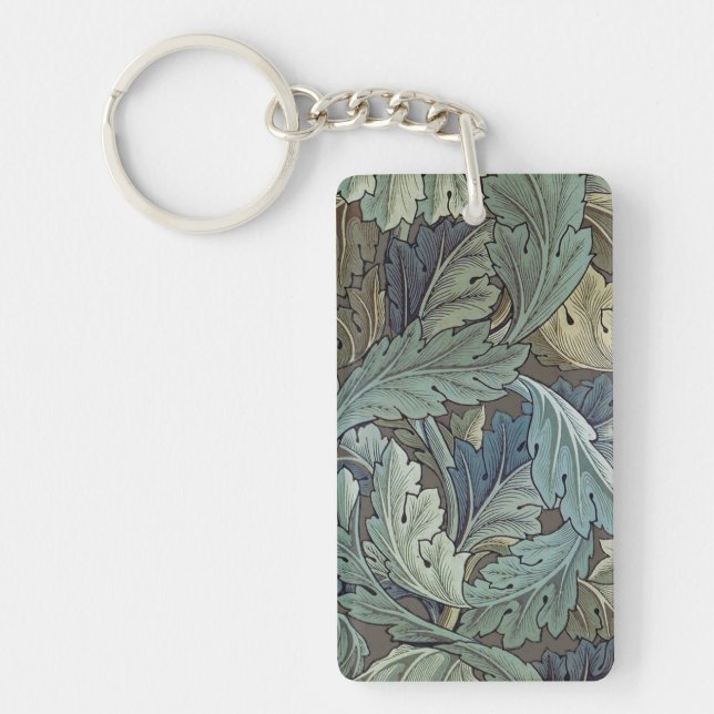 William Morris Acanthus Sage Flower Floral Botanic Key Ring (Front)
