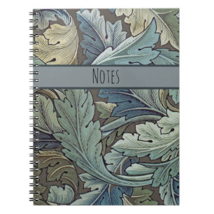 William Morris Acanthus Sage Flower Floral Botanic Notebook