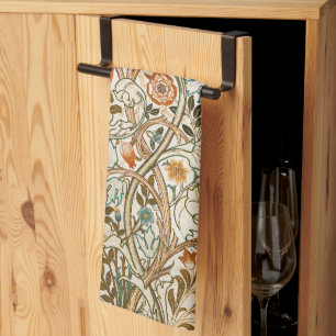 William Morris Acanthus Vintage Floral Art Tea Towel