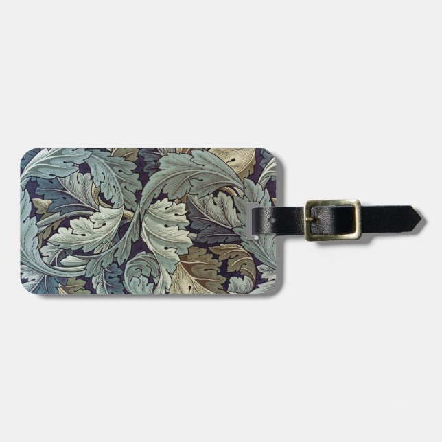 William Morris Acanthus Wallpaper Leaves Luggage Tag (Front Horizontal)