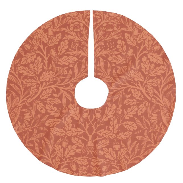 William Morris Acorn Wallpaper Nature Design Brushed Polyester Tree Skirt (Front)