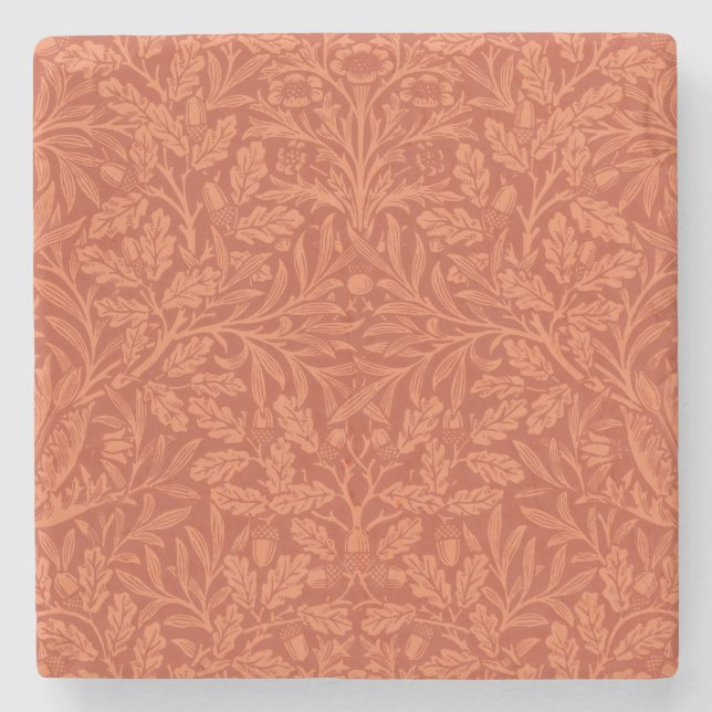 William Morris Acorn Wallpaper Nature Design Stone Coaster (Front)