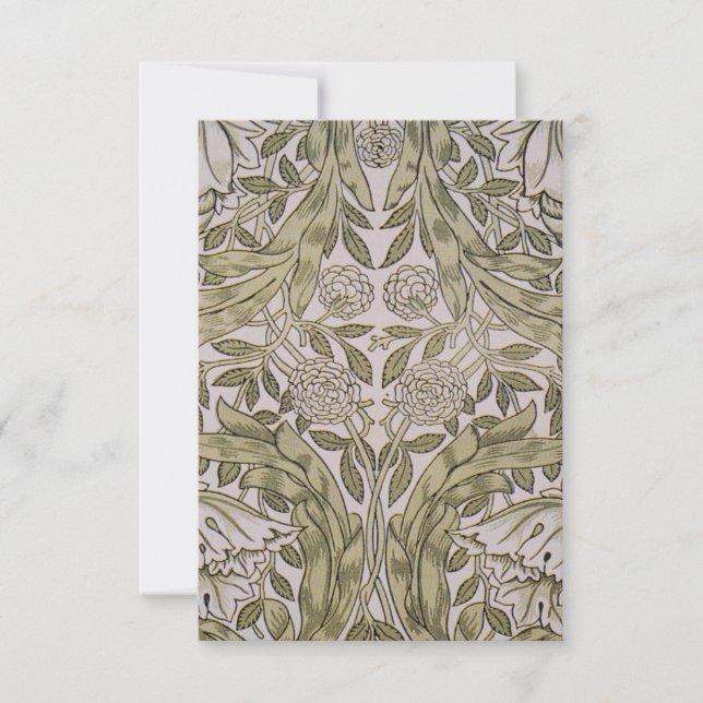 William Morris African Marigold Textile Print Thank You Card (Front)
