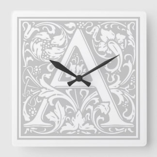 William Morris Alphabet “A” Square Wall Clock