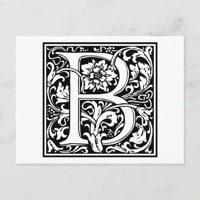 William Morris Alphabet “B” Postcard (Front)