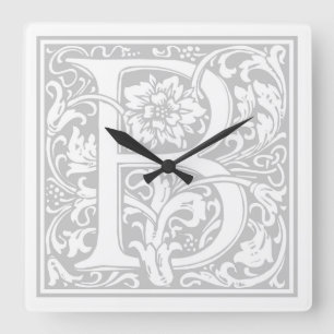 William Morris Alphabet “B” Square Wall Clock