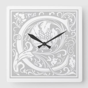 William Morris Alphabet “C” Square Wall Clock