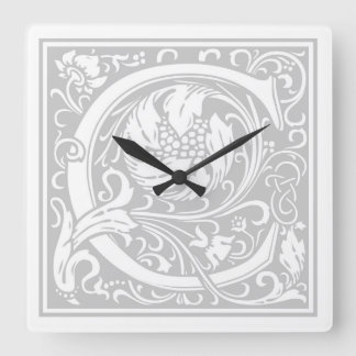William Morris Alphabet “C” Square Wall Clock