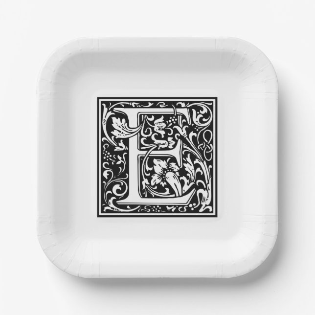 William Morris Alphabet “E” Paper Plates (Front)