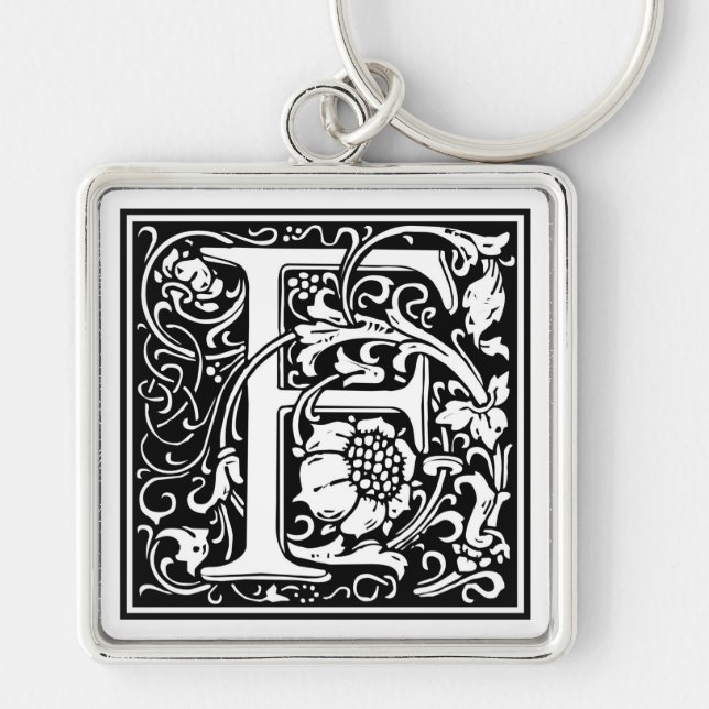 William Morris Alphabet “F” Key Ring (Front)