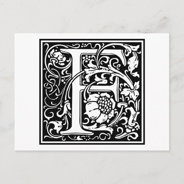William Morris Alphabet “F” Postcard (Front)