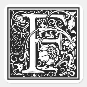 William Morris Alphabet “F” Square Sticker
