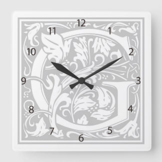 William Morris Alphabet “G” Square Wall Clock